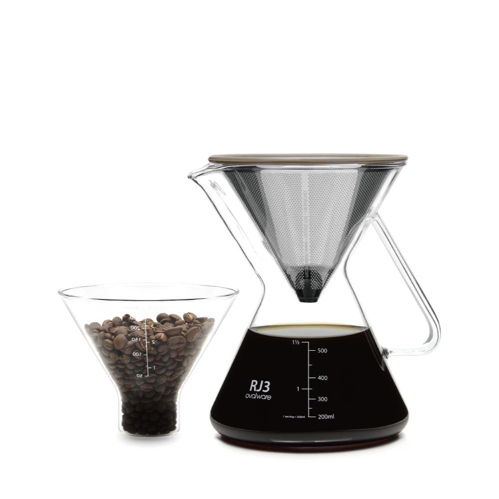 Glass Pour Over Coffee Cup and Reusable Filter Set by World Market