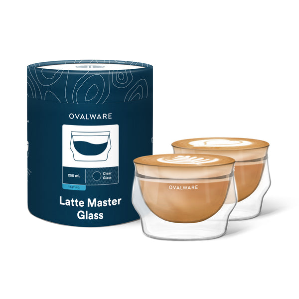 Latte Master Glass by OVALWARE - 250ml/ 8.5oz (Set of 2)