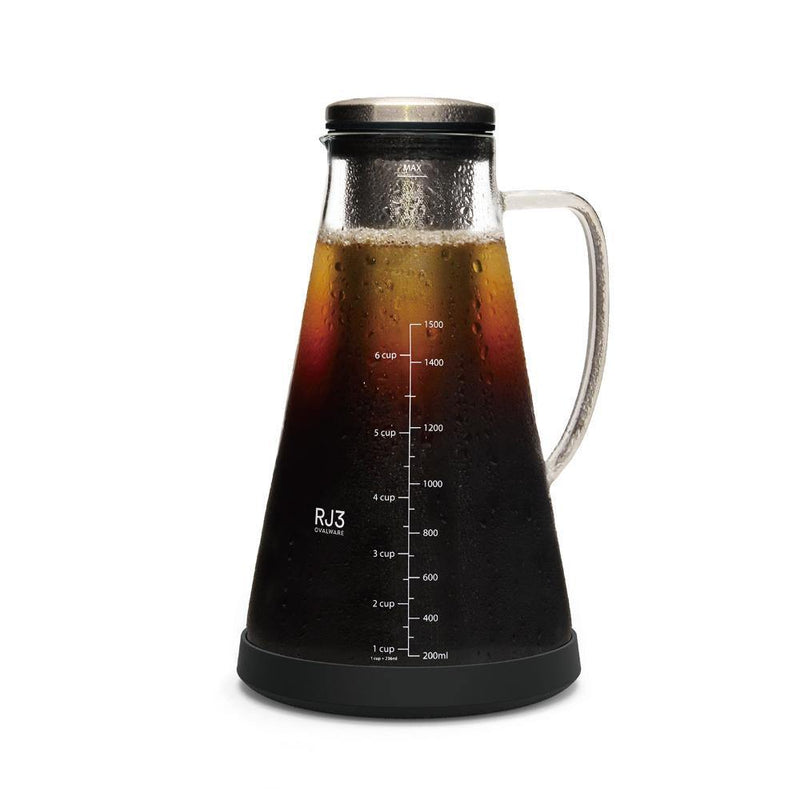 Airtight Cold Brew Iced Coffee Maker & Tea Infuser with Spout - 1L Ovalware  RJ3 Brewing Glass Carafe